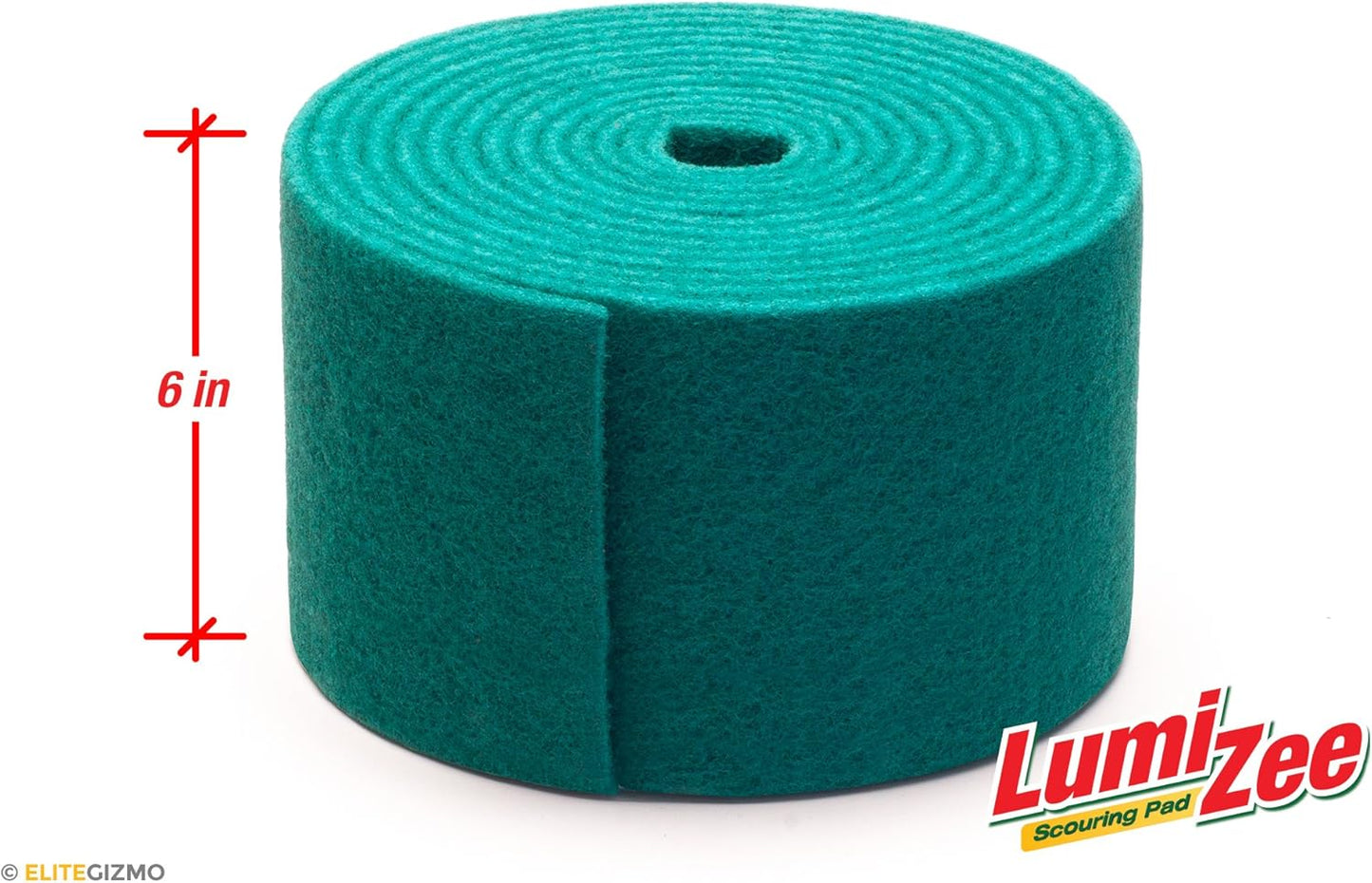 Green Scrubbing Pad Roll 19ft Economy Size Medium Duty Abrasive Scrub Sponge Scouring Pads 19ft x 6in x 0.3in (6m x 15cm x 8mm) Scrubby Tough Stains Cleaning Pans Dishes Stoves Bathroom Sinks Grills