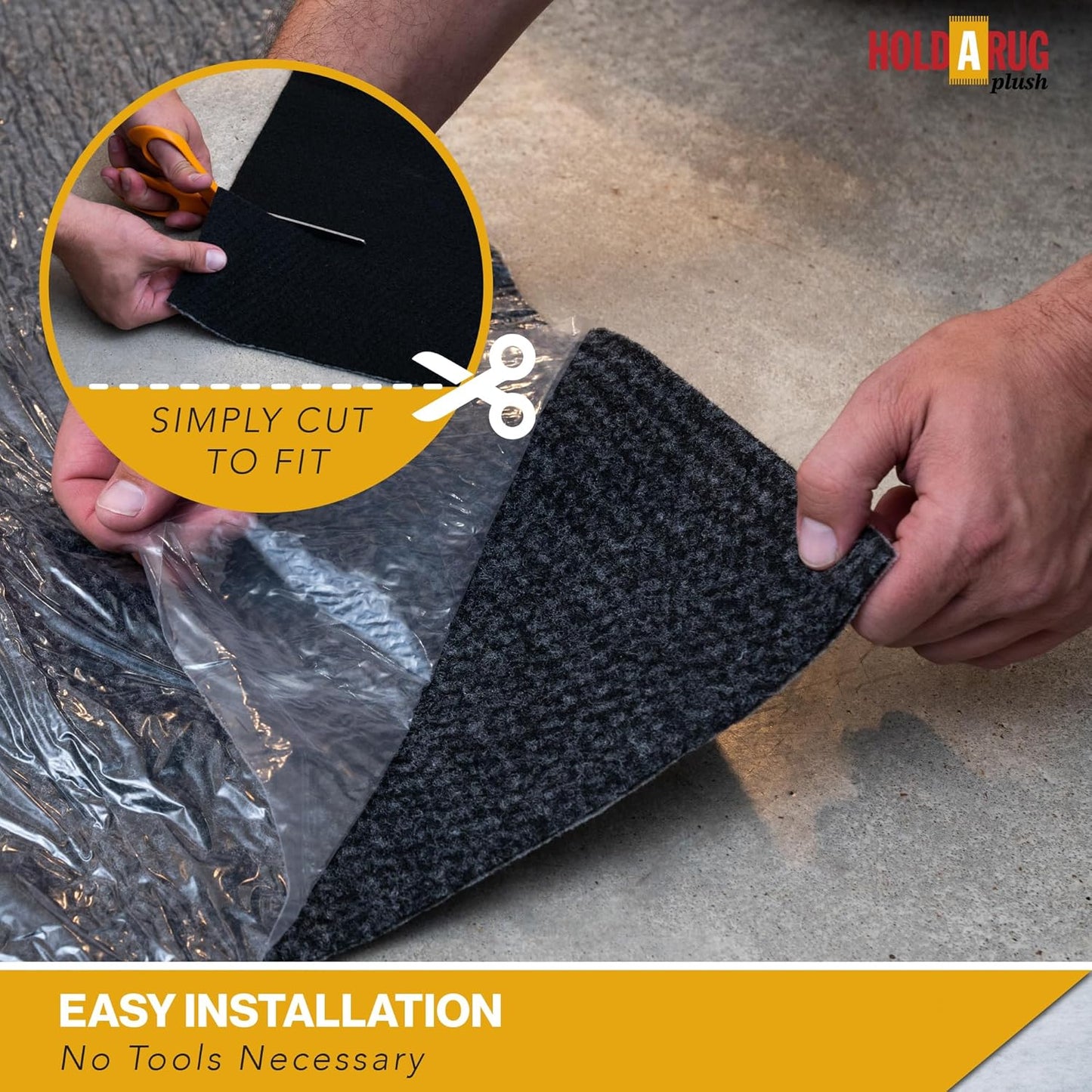 Hold-a-Rug Plush 3' x 14' Nonskid, Nonslip Rug Pad, Reversible Gripper, ¼ Thick, Safe for All Floors and Carpet, Keep Area Rugs Secure