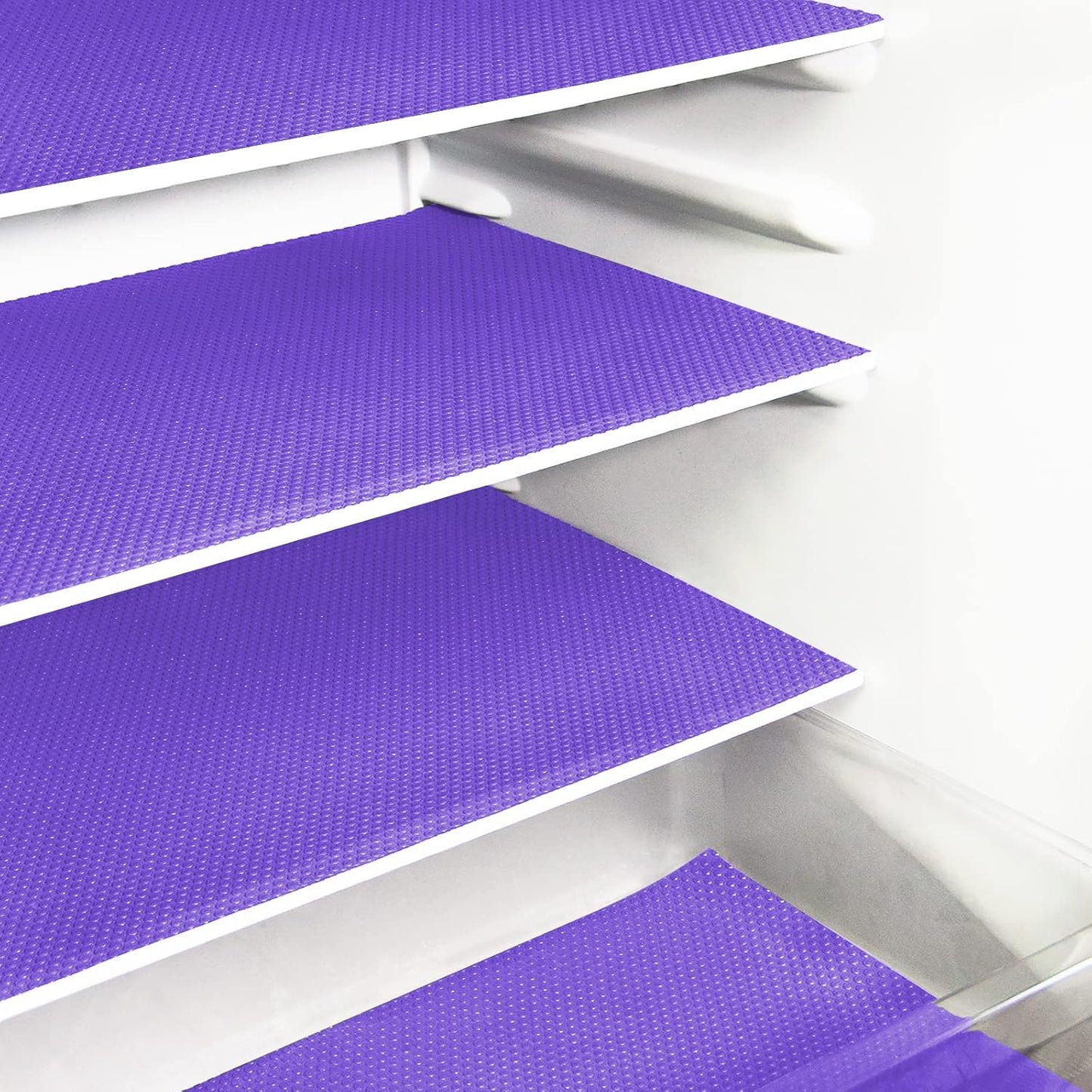 8Pcs Refrigerator Liners, Washable Fridge Liner Mats Covers Pads for Glass Shelf Cupboard Cabinet Drawer Home Kitchen Accessories Organization (Purple)