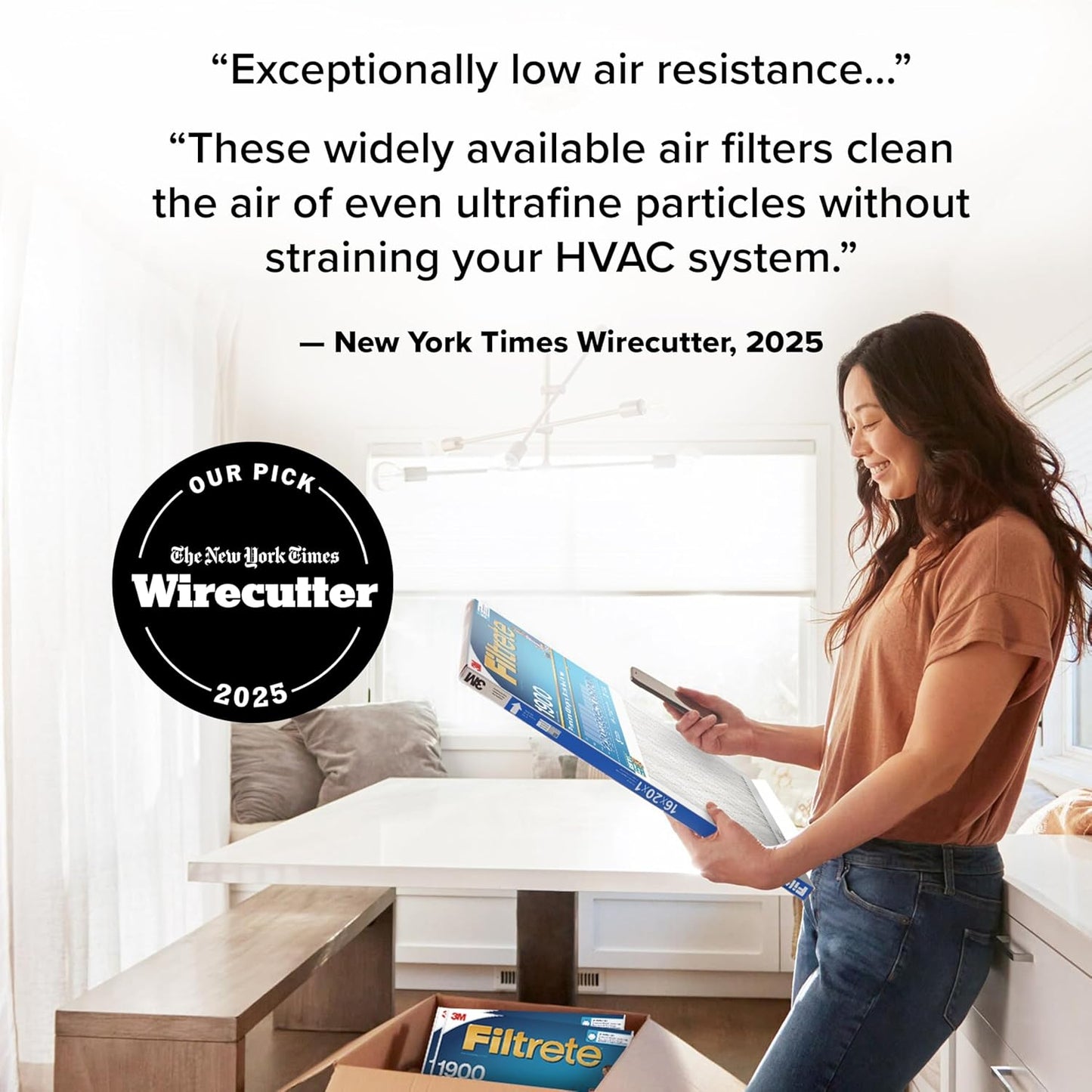 Filtrete 24x24x1 AC Furnace Air Filter, MERV 13, MPR 1900, Premium Allergen, Bacteria & Virus Filter, 3-Month Pleated 1-Inch Electrostatic Air Cleaning Filter, 6-Pack (Actual Size 23.81x23.81x0.78 in)