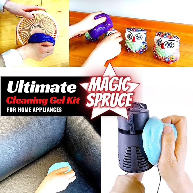 MAGIC SPRUCE Car Detailing Kit Gel for Car Interior Dashboard Cleaner Products, Non-Water Dust Remover Scented Freshner, Upholstery Cleaning Putty, Laptop Computer Cleaning Accessories Car Slime