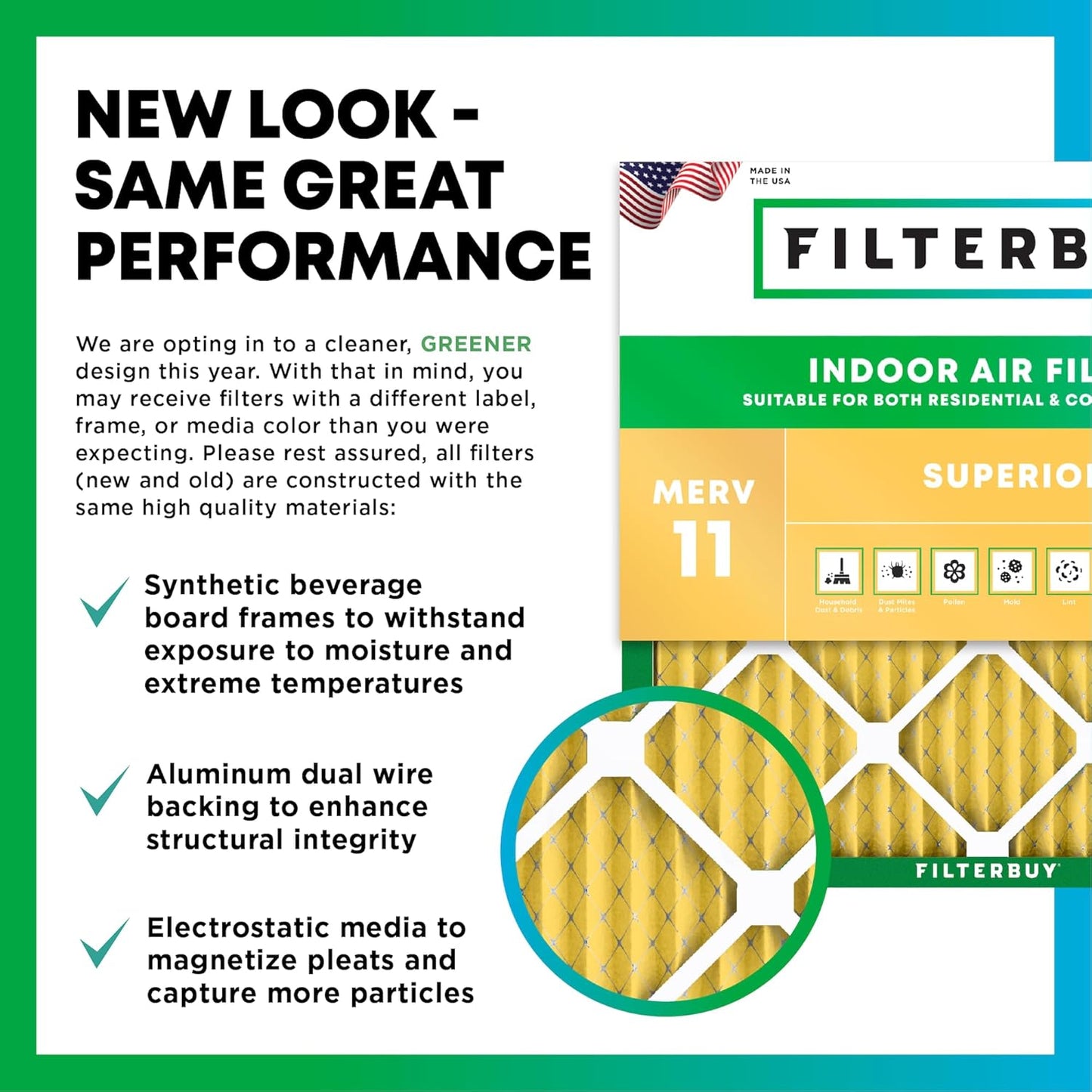 Filterbuy 20x30x2 Air Filter MERV 11 (MPR 1200) Allergen Defense Replacement (4-Pack), Electrostatic Pleated HVAC AC Furnace Filters, Made in USA (Actual Size: 19.75 x 29.75 x 1.75)