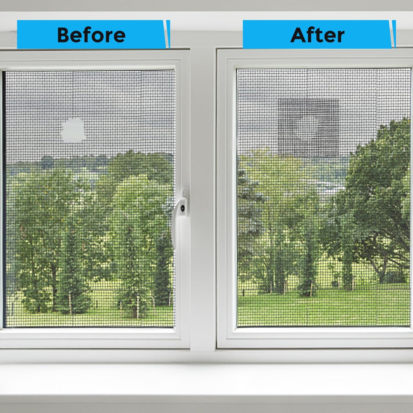 Grey Window Screen Repair Tape, 2IN X 20FT Screen Repair Kit for Windows or Doors, Strong Adhesive Fiberglass Mesh Patch Tape