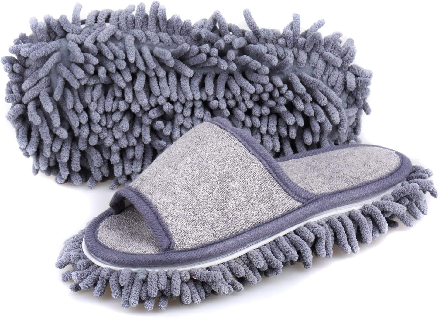 Women's Microfiber Floor Cleaning Mop Slippers with Terry Towel Fabric