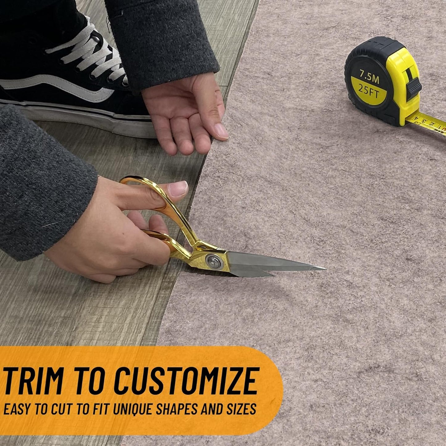 Ottomanson 3' x 11' Non-Slip Rug Pad Gripper 1/4 Inch Thick Dual Surface Felt + Rubber Gripper - Safe for All Floors, Brown