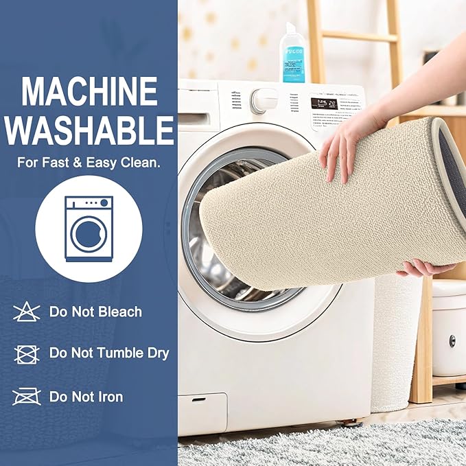 OLANLY Thick Memory Foam Bath Mat Rug 44x24, Extra Soft Absorbent Bathroom Rug, Quick Dry Bath Mats, Non-Slip, Machine Washable Carpet for Bathroom, Tub and Shower, Home Decor Accessories, Sand