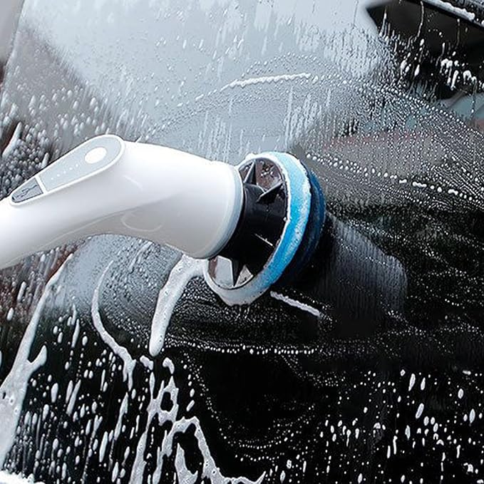 Floor Cleaning Brush - 9 in 1 Long Handle Tile Scrubber, Non-Slip Extendable Bathroom Scraper, Multifunctional Grout Cleaner | Home Kitchen Outdoor Garage Wall Bathtub Floor Cleaning Tool