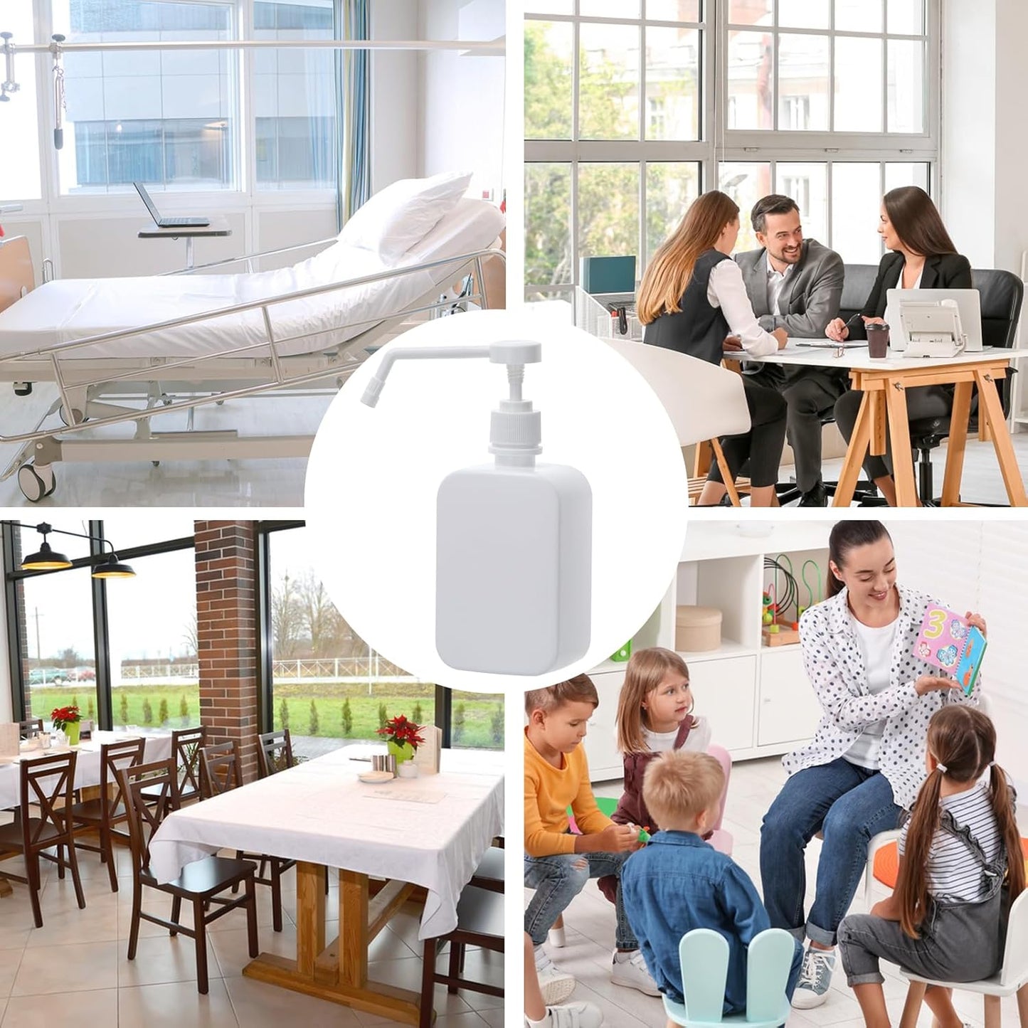 Pump Bottles Dispenser 16.9oz/500ml, 2 Pack Empty Plastic Lotion Shampoo Bottles, Refillable Hand Soap Wash Bottles for Cleaning Solution, Plants