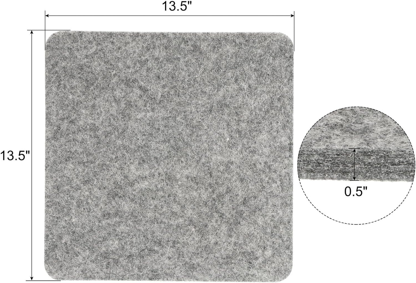 PATIKIL Wool Pressing Mat, 13.5" x 13.5" Wool Ironing Pad Blanket 0.5" Thickened Heat Resistant Quilting Ironing Pad for Quilters Sewing Craft, Grey