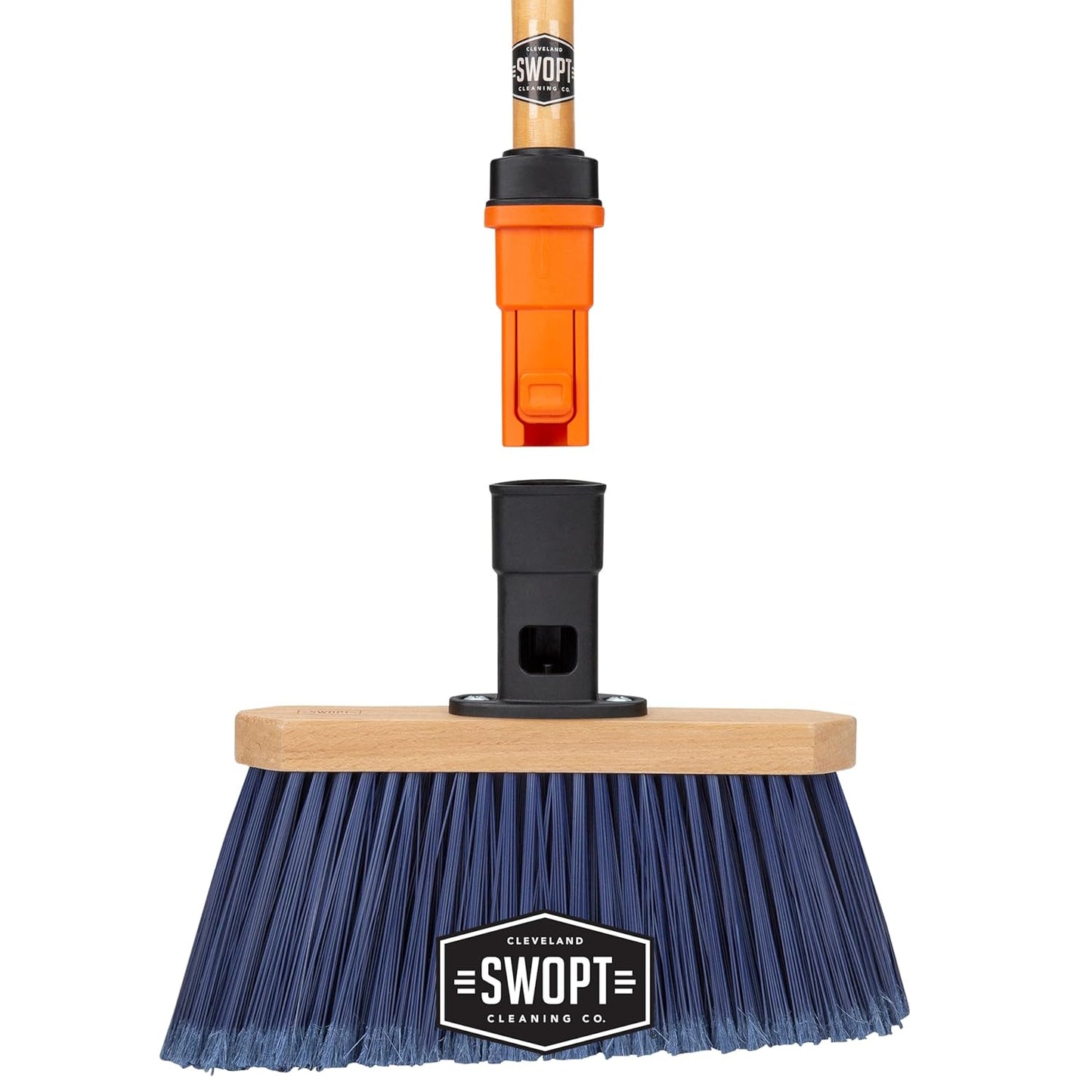 SWOPT 7-Piece Ultimate Indoor Kit — Includes 48” and 60” Wooden Handles, Dust Mop, Cotton Mop, Angle Broom, Flexible Duster, Window Squeegee, and Organizer — Everything You Need to Clean Indoors