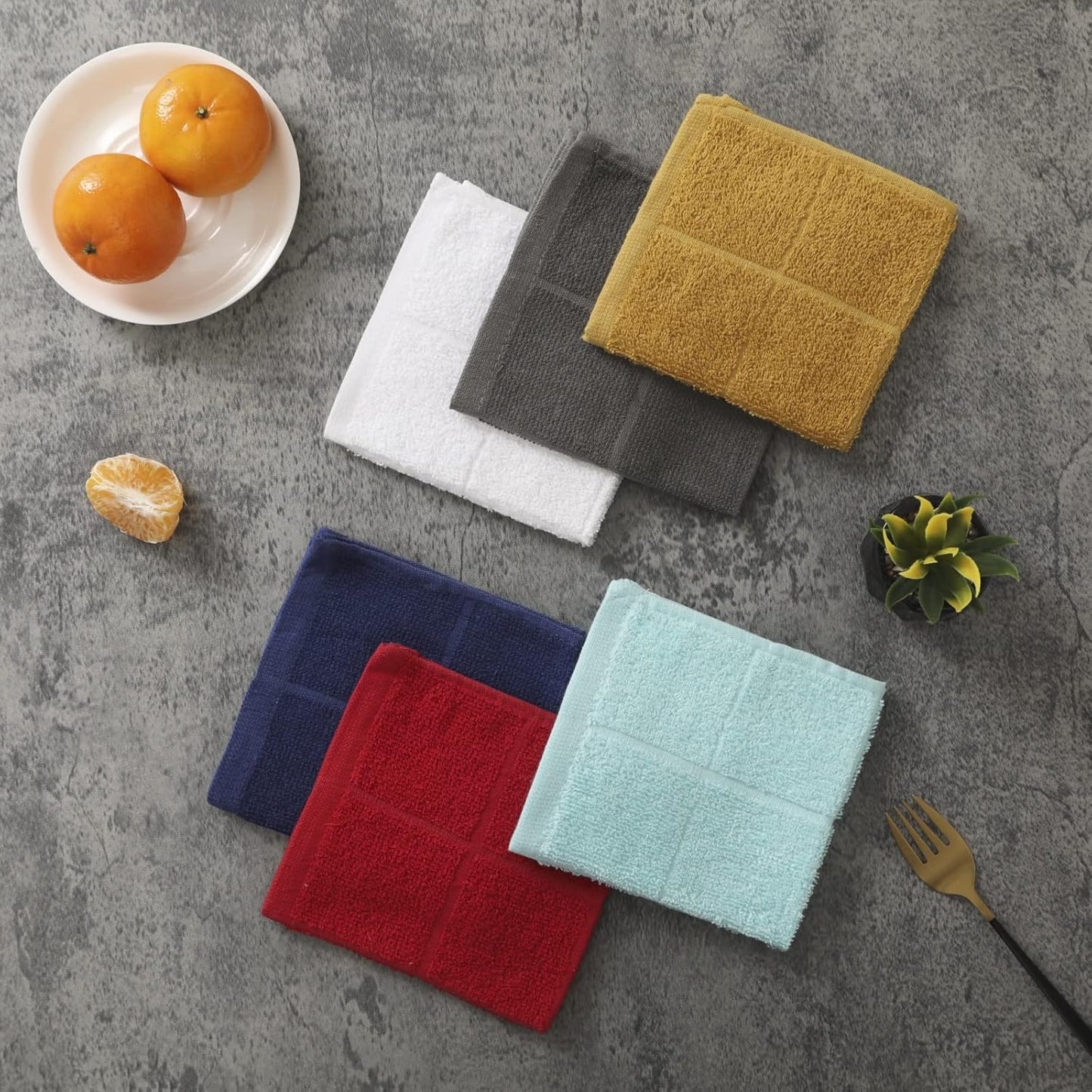 Glynniss Dishcloths Kitchen Highly Absorbent Dish Rags 100% Cotton Dish Cloths for Washing Dishes (Honey Gold)