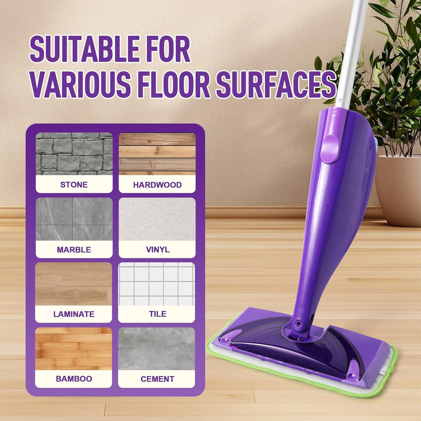 6 Pack Reusable Mop Pads for Swiffer WetJet, Washable Wet Mop Refills Replacement Pads Wet Dry Use for Floors