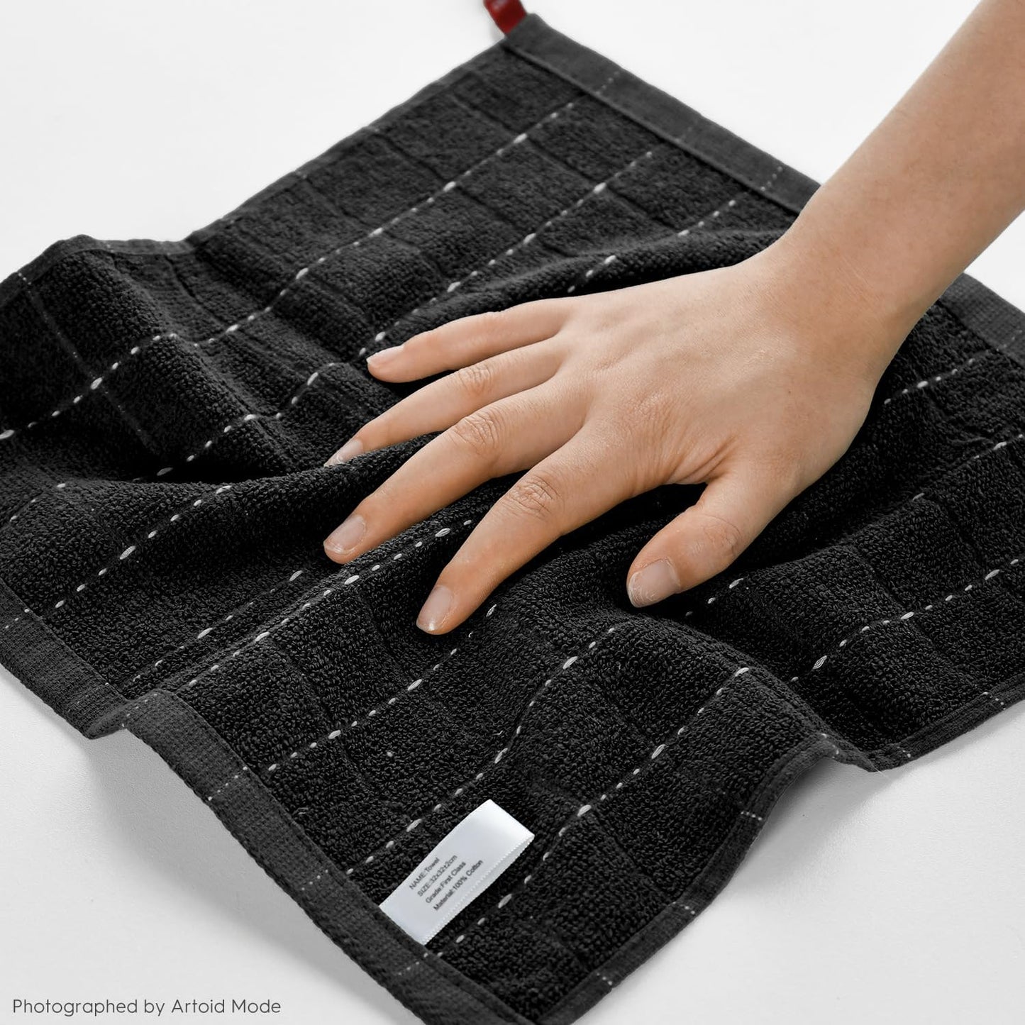 Artoid Mode Checkered Designed Cotton Black Terry Kitchen Dish Cloths, 12x12 Inch Soft Absorbent Quick Drying Cleaning Kitchen Rags Set of 6