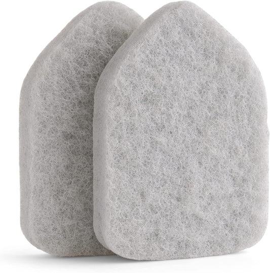 Replacement Scrubber Refill for Moku Home Extendable Tub Tile Shower Brush for Cleaning Non-Scratch (2X Scrubber Sponge Gray)