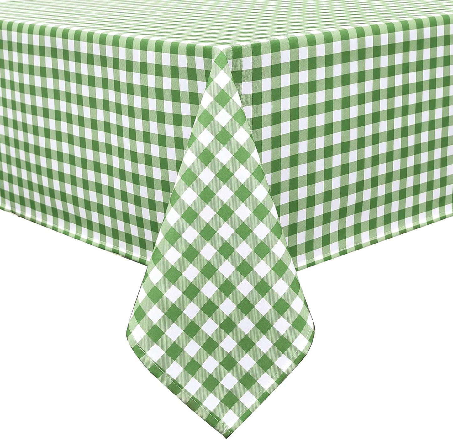 Classic Gingham Plaid Tablecloth Fabric - Rectangular 58x102 Inch Water Resistant Checked Table Cloth for Indoor/Outdoor Use - Table Cover for Kitchen, Picnics, Gardens, and Parties