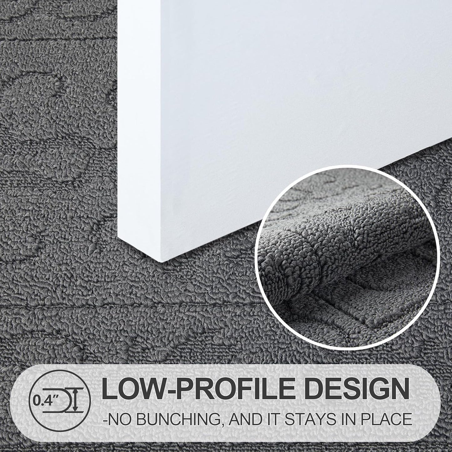 FONEYI Indoor Door Mat 32" x 40", Dirt Trapper Door Mats Non-Slip Entryway Rugs Washable, Absorbent Resist Dirt Welcome Mat, Low Profile Inside Floor Mats for Front Back Door and Entryway, Grey
