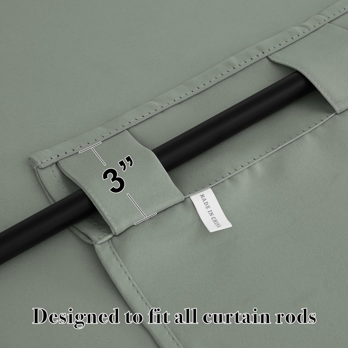 RYB HOME Sage Green Curtains, Small Window Curtains Tiers for Kitchen Bathroom, Blackout Thermal Insulated Drapes, Privacy UV Protection Short Window Treatment, W42 x L36, 2 Panels