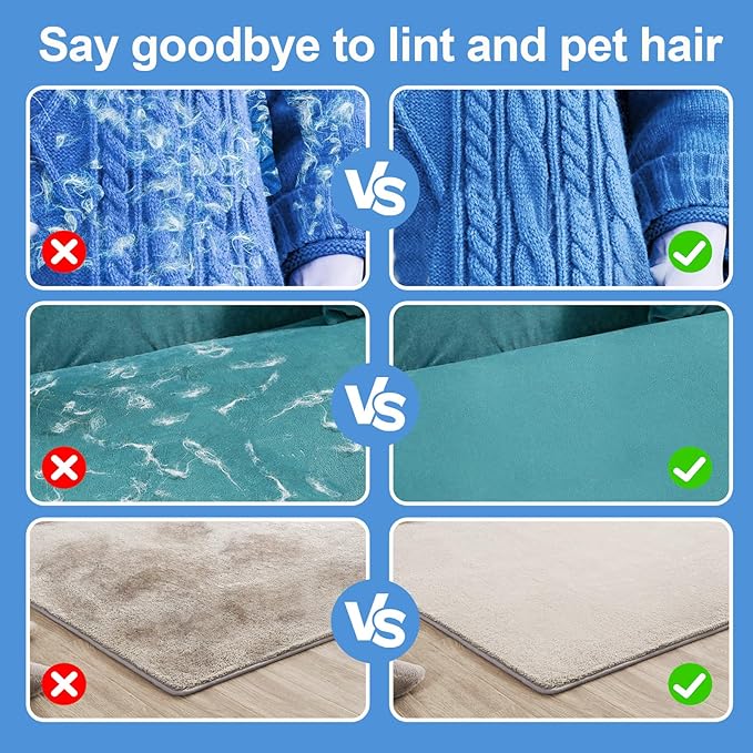 2Pcs Pet Hair Removal Glove for Cats & Dogs, 2025 Newly Upgraded Five-Finger Electrostatic Pet Hair Gloves, Reusable Pet Hair Remover Tool for Laundry, Couch, Carpet, Car Seat