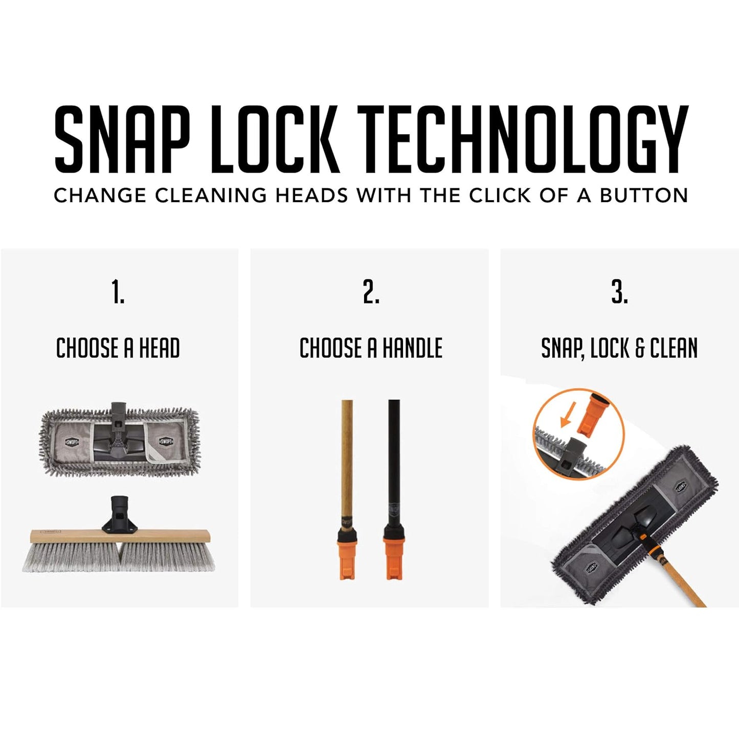 SWOPT 18” Microfiber Dust Mop Refill – Cleaning Pad for Use on Wood, Laminate, Tile – Interchangeable with All SWOPT Cleaning Products for More Efficient Cleaning and Storage (Pack of 2)