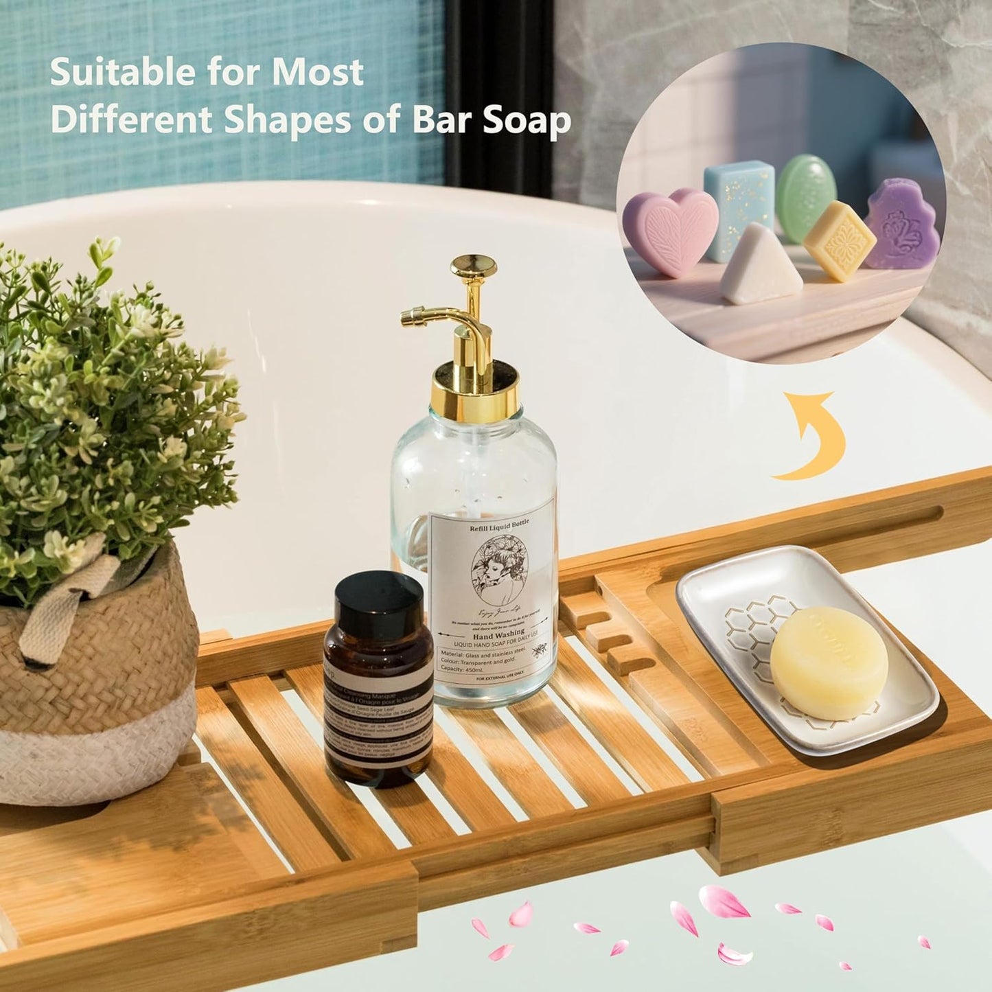 Gomakren Soap Dish for Shower, Bar Soap Holder, Ceramic Soap Dishes for Bar Soap, Sponge Holder Soap Saver Soap Tray for Bathroom Kitchen Sink, 5.5 Inch, Beige