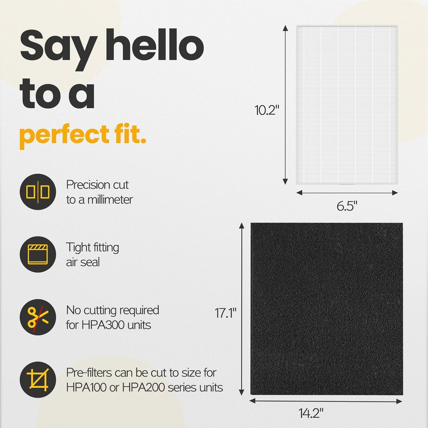 HPA300 HEPA Filter Replacement Compatible with Honeywell Air Purifier HPA300 Series, HPA300, HPA304, HPA8350, HPA300VP, HPA3300b, HPA5300