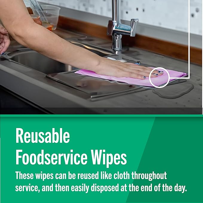 Fresh Towel Foodservice Reusable Paper Towels - 1/4 Fold, 13 x 20 inches - (1 Case of 200) All Purpose Cleaning Towels (Pink Solid)