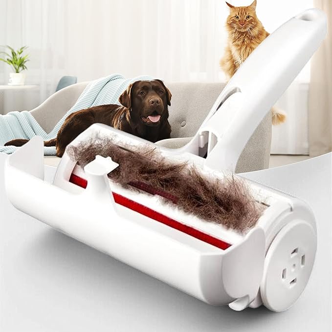 Dog/Cat Hair Roller Remover [Reinforced Handle], Reusable Lint Roller - for Couch, Carpet, Clothing & Bedding