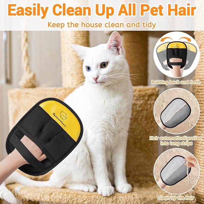 Pet Hair Removal Glove，2026 Newly Upgraded Reusable Magic Brush Pet Hair Remover Glove for Cats & Dogs，Pet Hair Remover Tool for Couch,Curtain, Clothing, Carpet, Car Seat (1Pcs)