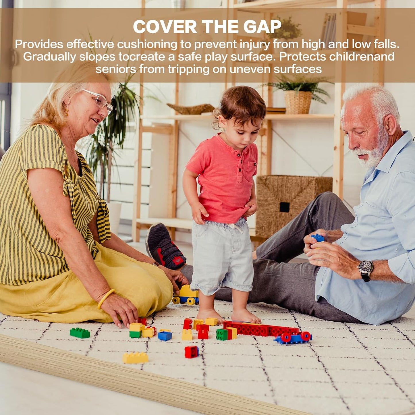 Floor Transition Strip Vinyl Door Threshold Ramp Self Adhesive Carpet Edging Strip Doorway Edge Trim, Overlap Edge Reducer for Laminate Carpet, Floor, Tile (Yellow Wood, 2/5" to 3/5", 3.3Ft)