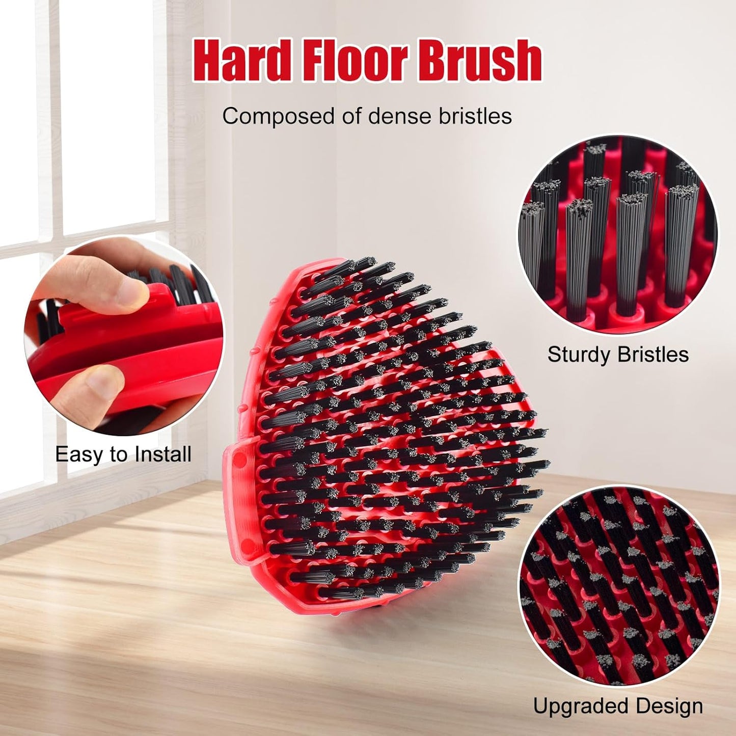 Mop Handle for Ocedar, Scrub Brush and Spin Mop Base Compatible with O Cedar EasyWring 1 Tank Spin Mop,4-Section Spin Mop Handles and Base for EasyWring Spin Mop