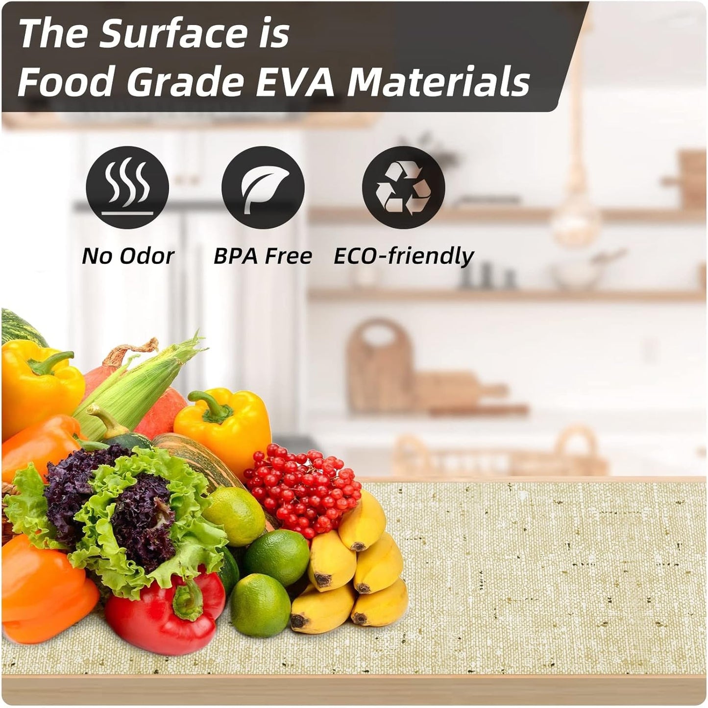 Non Adhesive Shelf Liner 20 Inch x 30 Feet Kitchen Cabinet Liner, Anti-Slip Cabinet Liner, Waterproof Drawer Liner, Kitchen Cabinet Liners for Shelves Easy to Trim