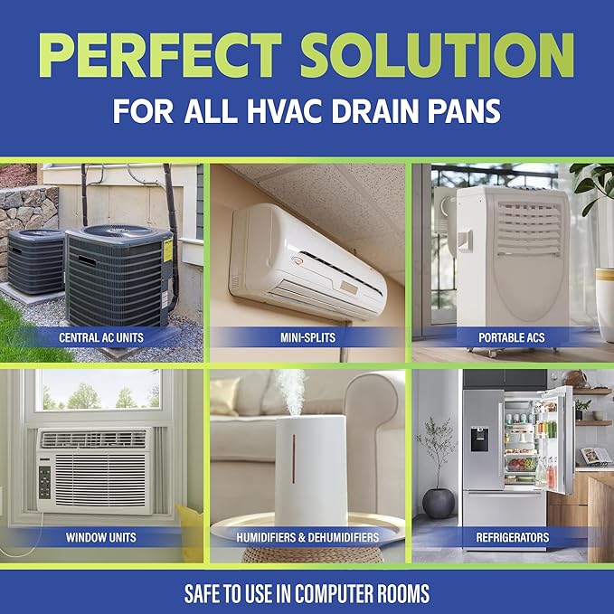200 Tablets AC Drain Line Cleaner- No-Residue, Water-Soluble, Fast-Acting Pan Treatment for HVAC, Window Units, Mini-Splits, Dehumidifiers and Refrigerators System Maintenance