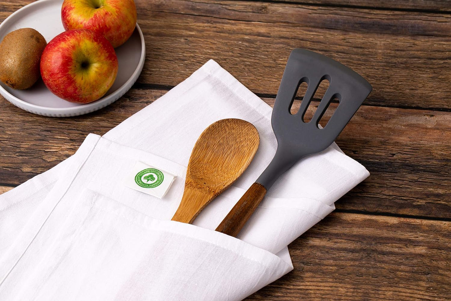 Organic Cotton White Dish Towels - 10 Pack Quick Drying White Kitchen Towels - Lint-Free, Organic Cotton Dish Cloths - Extra Large Highly Absorbent Blank Tea Towels - 27"x27" (White)