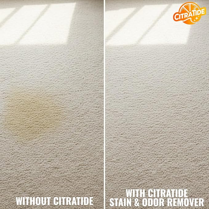 Stain & Odor Remover Concentrate (16 fl oz) – Citrus Powered Enzymatic Cleaner – Plant-Based Pet Safe Formula for Carpets, Upholstery, Hard Floors & More – USA Made, Eco-Friendly, Non-Toxic