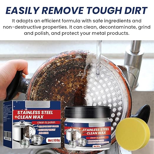 Stainless Steel Scratch Remover for Appliances, Multi-Purpose Stainless Steel Scratch Remover Paste for Kitchen, Polish for Cookware, for Stoves, Oven, Sink (1)