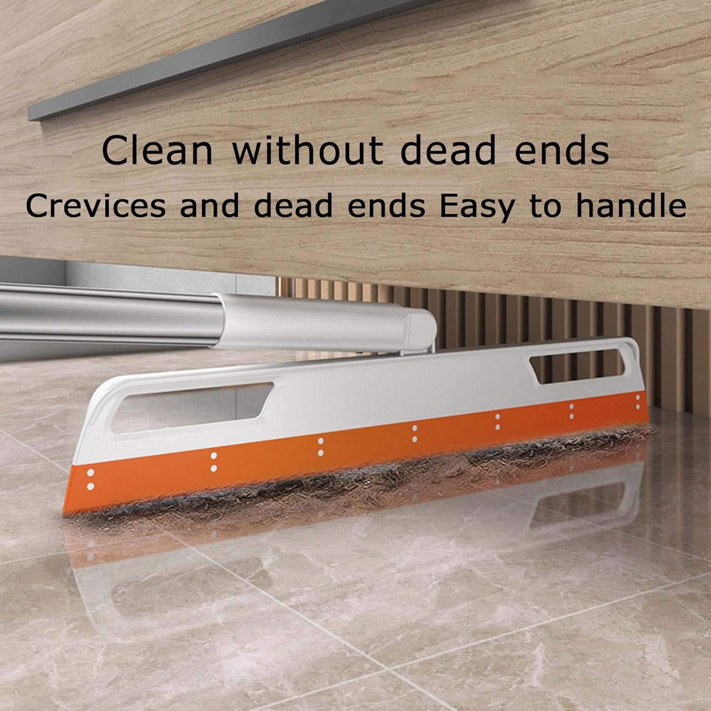 Magic Broom Multifunction Silicone Floor Squeegee, Air Broom for Floor with 56" Long Handle, 4-in-1 Rubber Sweeper for Dirt, Liquids, Pet Hair, Tile Hardwood Floors, Carpet, Living Room (Purple)