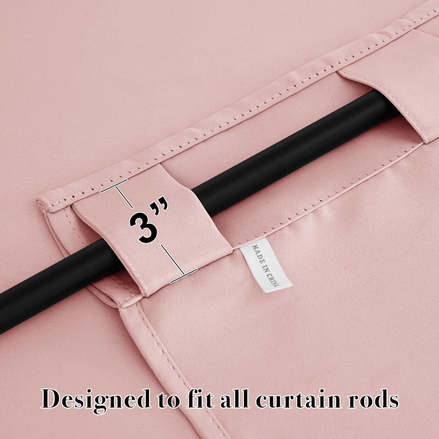 RYB HOME Short Blackout Curtains 36 inches Length for Cafe - Insualting Privacy Curtains for Kids Bedroom Kitchen Bathroom Basement Cabinet Tiers Drapes, 34 Width x 36 Length, 2 Panels, Peach Blush