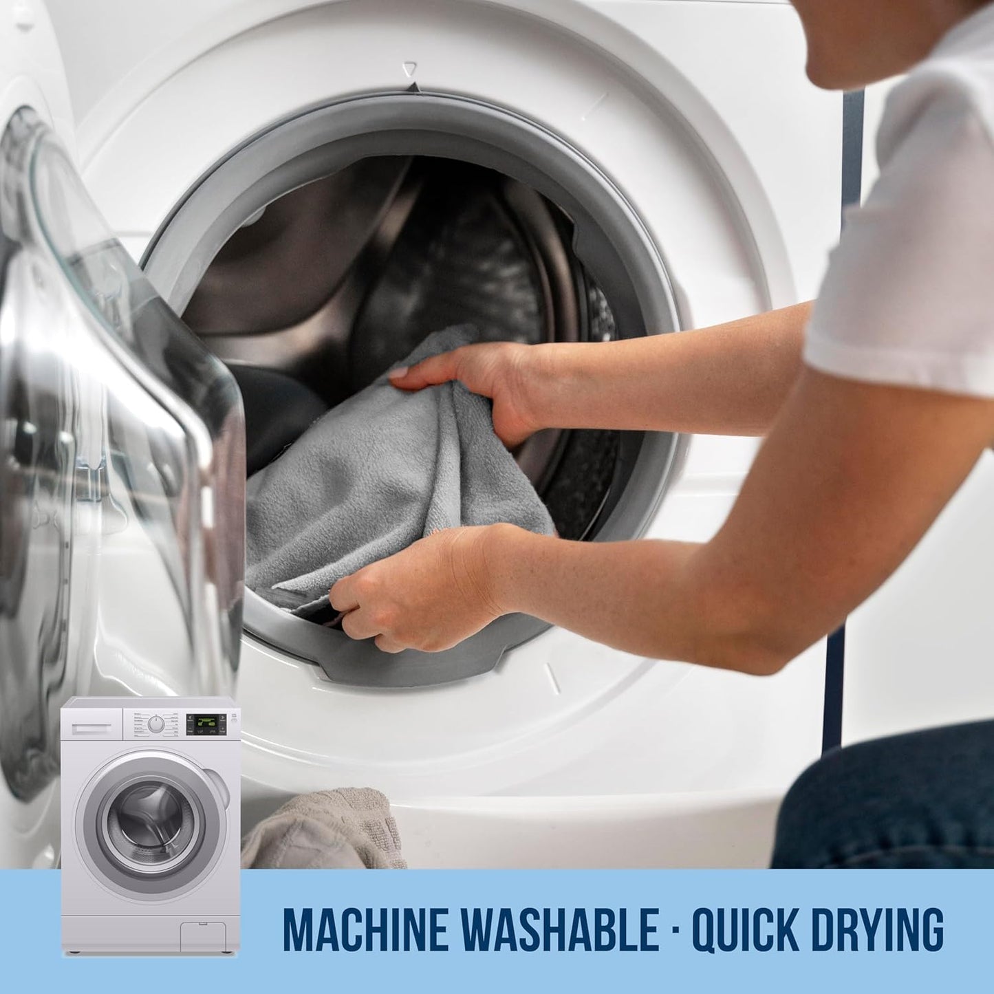 GREEN LIFESTYLE Chamois Cloth Microfiber Cleaning Cloth 12 Pack, Borderless Towels Cleaning, Car Microfiber Towel, Drying Car Wash Towels (11.5" x 11.5", Grey)