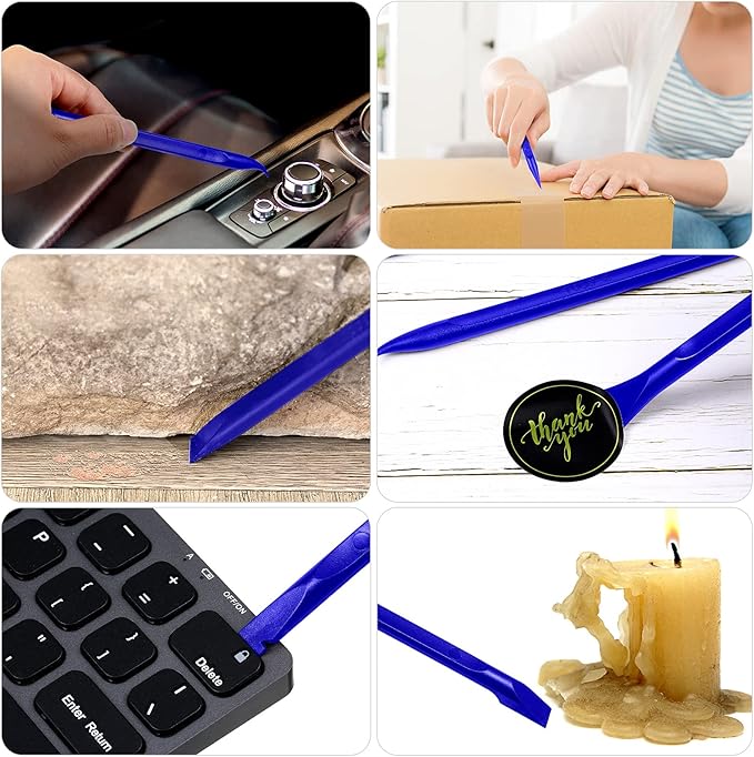 9 Pieces Plastic Scraper Tool Scratch Free Crevice Cleaning Sticker Remover Tool Multipurpose Non Scratch Scrapers for Tight Spaces, Kitchen, Crevices, Auto Detailing, Paint