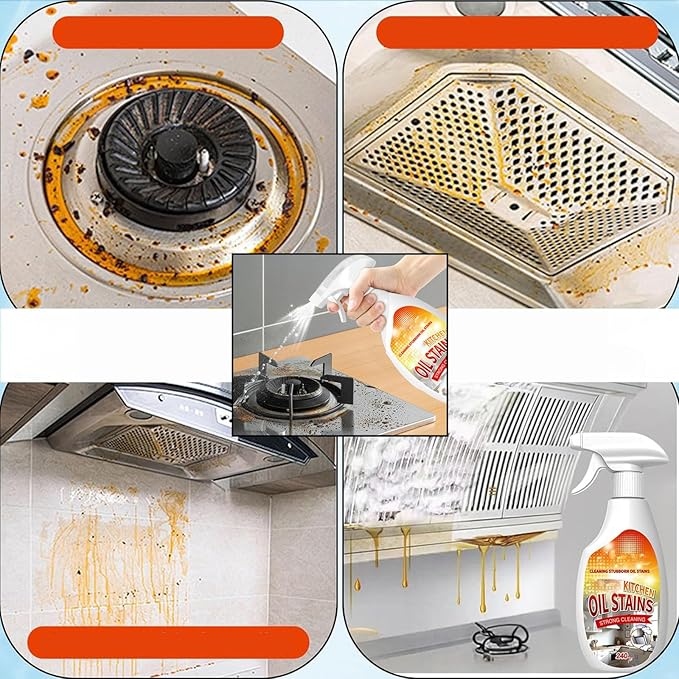 Fiell Heavy-Duty Kitchen Degreaser Foam Cleaner,Clean Kitchen up Oil Stains Spray,Multi Functiona Foam Cleaner Spray,Degreaser Cleaner Heavy Duty (1PC)