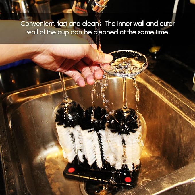 Glass Washer Brush Cleaner - 3 Brushes per Base