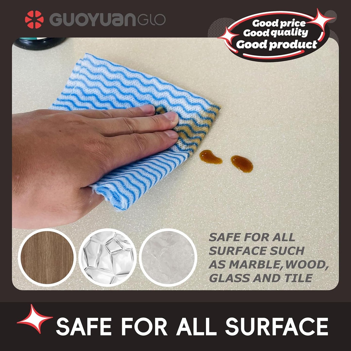 Disposable Dish Cloths Disposable Cleaning Towels Heavy Duty Reusable Cleaning Cloths Dish Rags for Kitchen,11.8 x 21 inches - 50 Counts/Pack,Blue