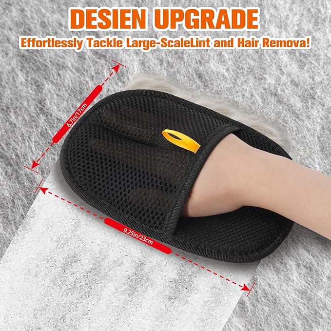 Pet Hair Removal Glove for Cats & Dogs, Newly Upgraded Electrostatic Pet Hair Gloves, 2 Pack Reusable Pet Hair Remover Tool for Laundry, Couch, Carpet, Car Seat