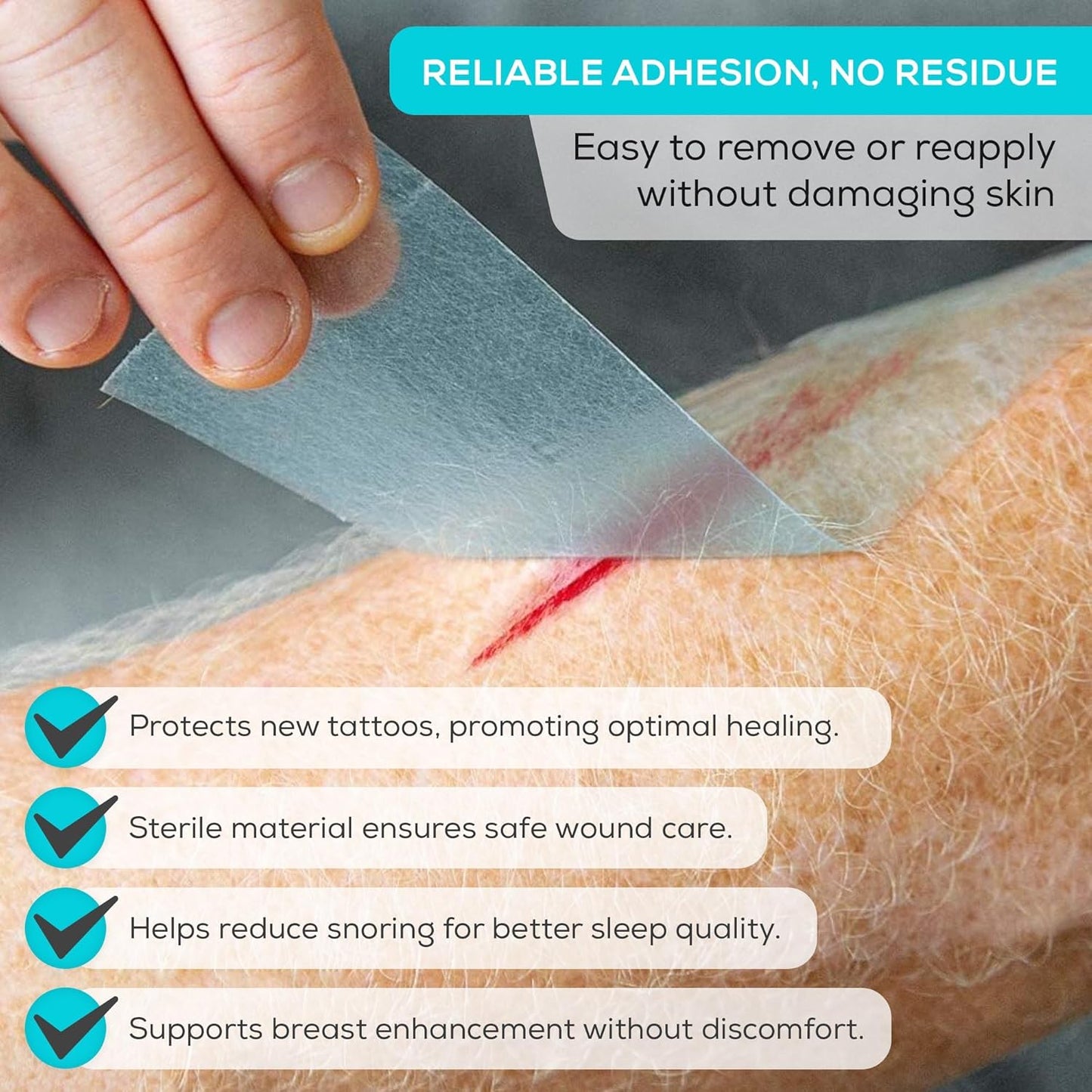 Medvance Cuttable Soft Silicone Tape - Waterproof Breathable Tape for All Skin Types - Easy Apply Non Stick Tape for Wounds - Adhesive Silicone Bandages for Blisters (3 Pack, 5 Feet Rolls)