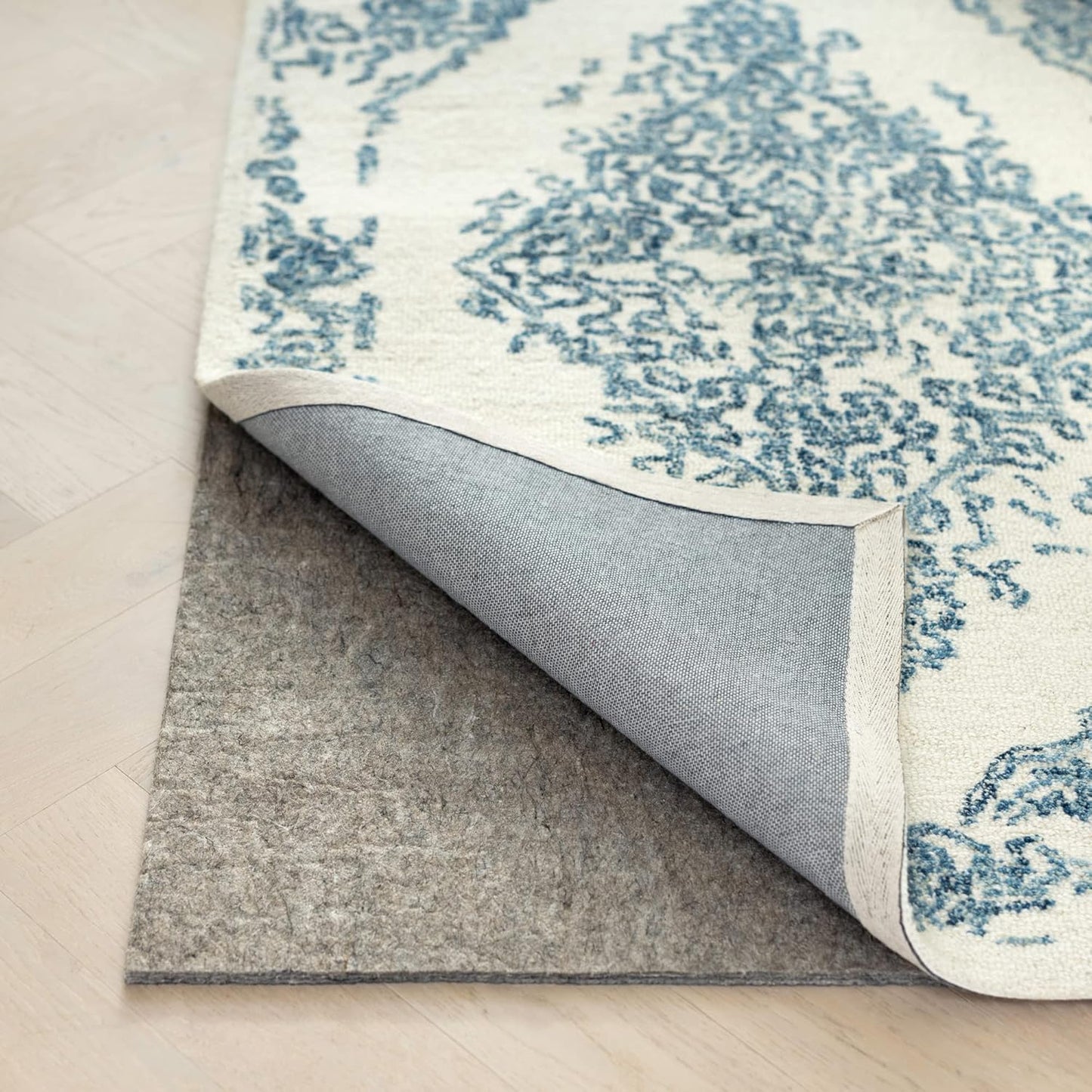 RUGPADUSA - Dual Surface - 2'x7' - 3/8" Thick - Felt + Rubber - Enhanced Non-Slip Rug Pad - Adds Comfort and Protection - for Hard Surface Floors