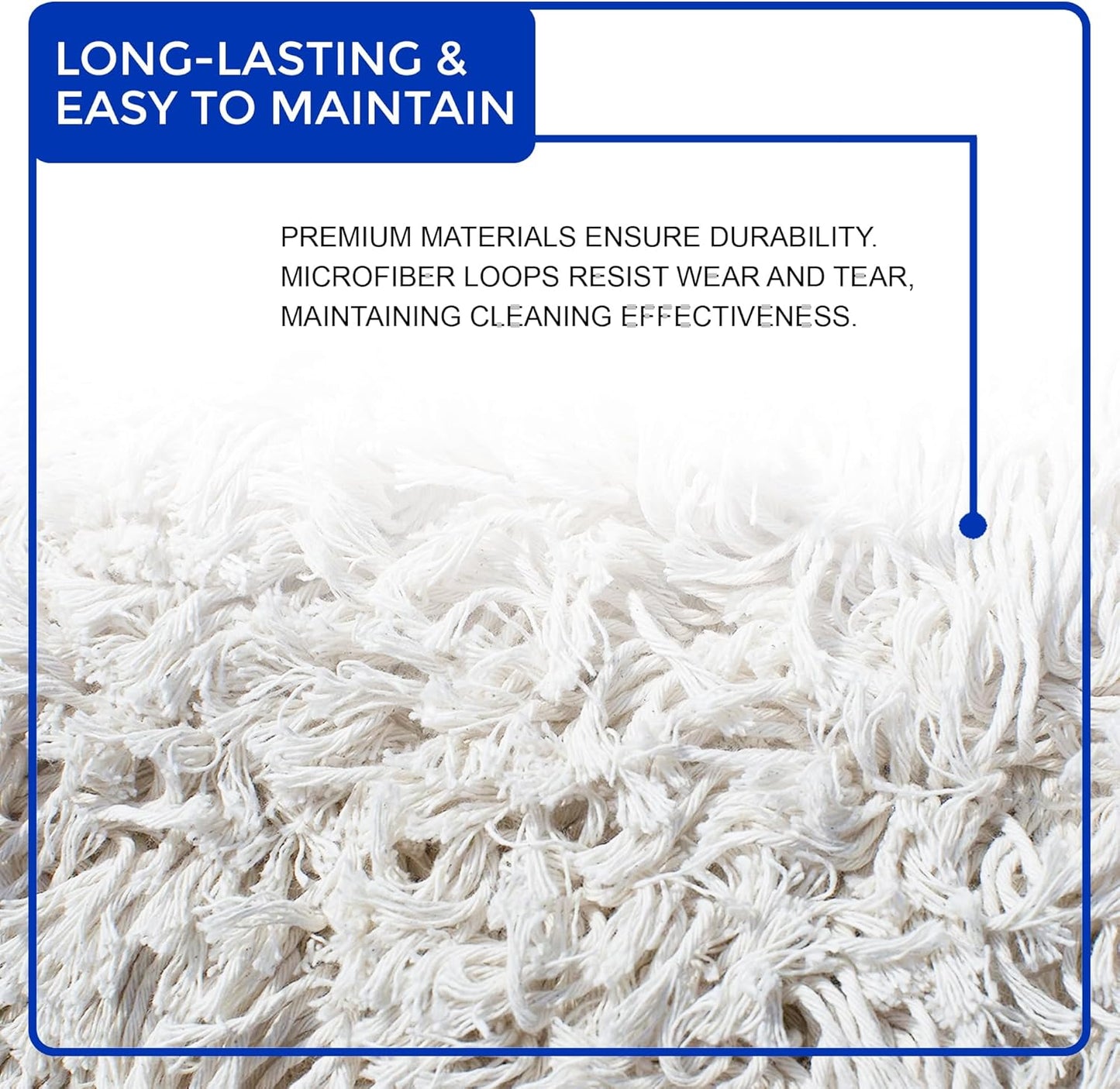 Nine Forty 48" Premium Cotton Dust Mop Kit - Heavy Duty Mop Head with Wood Handle for Industrial, Commercial, and Residential Cleaning - Dry Floor Duster for Hardwood Surfaces - White