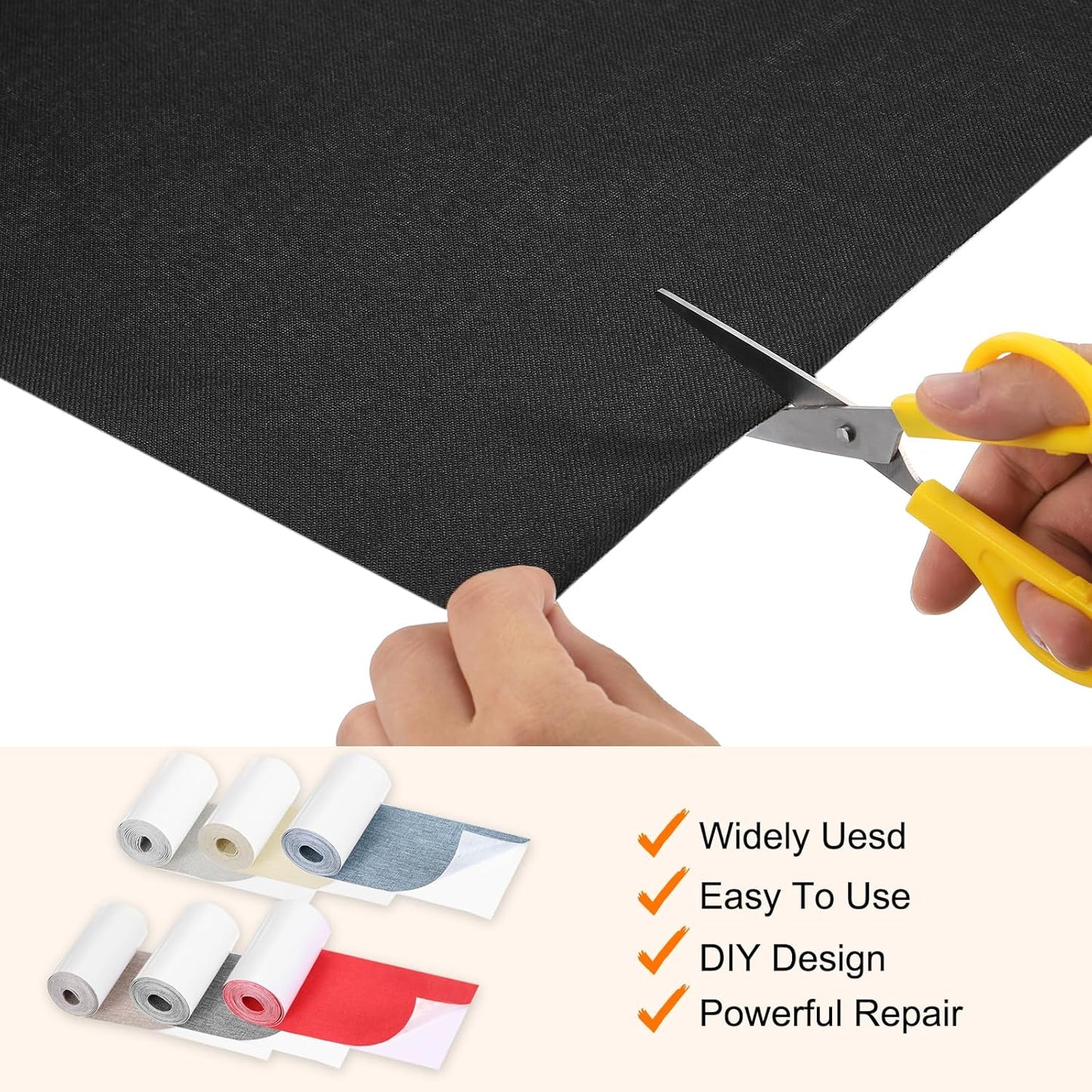 Repair Patches Self-Adhesive DIY Repair Patch Linen Gear Patch for Sofa, Furniture, Chair, Clothing, Tents, 3x60 Inch, Cream