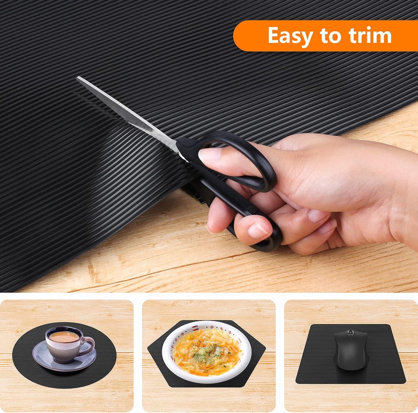 Shelf Liners for Kitchen Cabinets Non Adhesive Drawer Liner EVA Material Cupboard Mat Refrigerator Mats Washable Fridge Liner for Cabinet, Storage and Desks 23.6 x 157.4 Inches