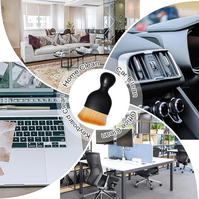 6Pcs Car Interior Cleaning Soft Brushes, Car Interior Beauty Brush,Car Interior Dusting Brush,Suitable for Cleaning Car Interior or Exterior,Air Conditioning Vents, Leather