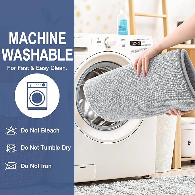 OLANLY Thick Memory Foam Bath Mat Rug 30x20, Extra Soft Absorbent Bathroom Rug, Quick Dry Bath Mats, Non-Slip, Machine Washable Carpet for Bathroom, Tub and Shower, Home Decor Accessories, Light Grey